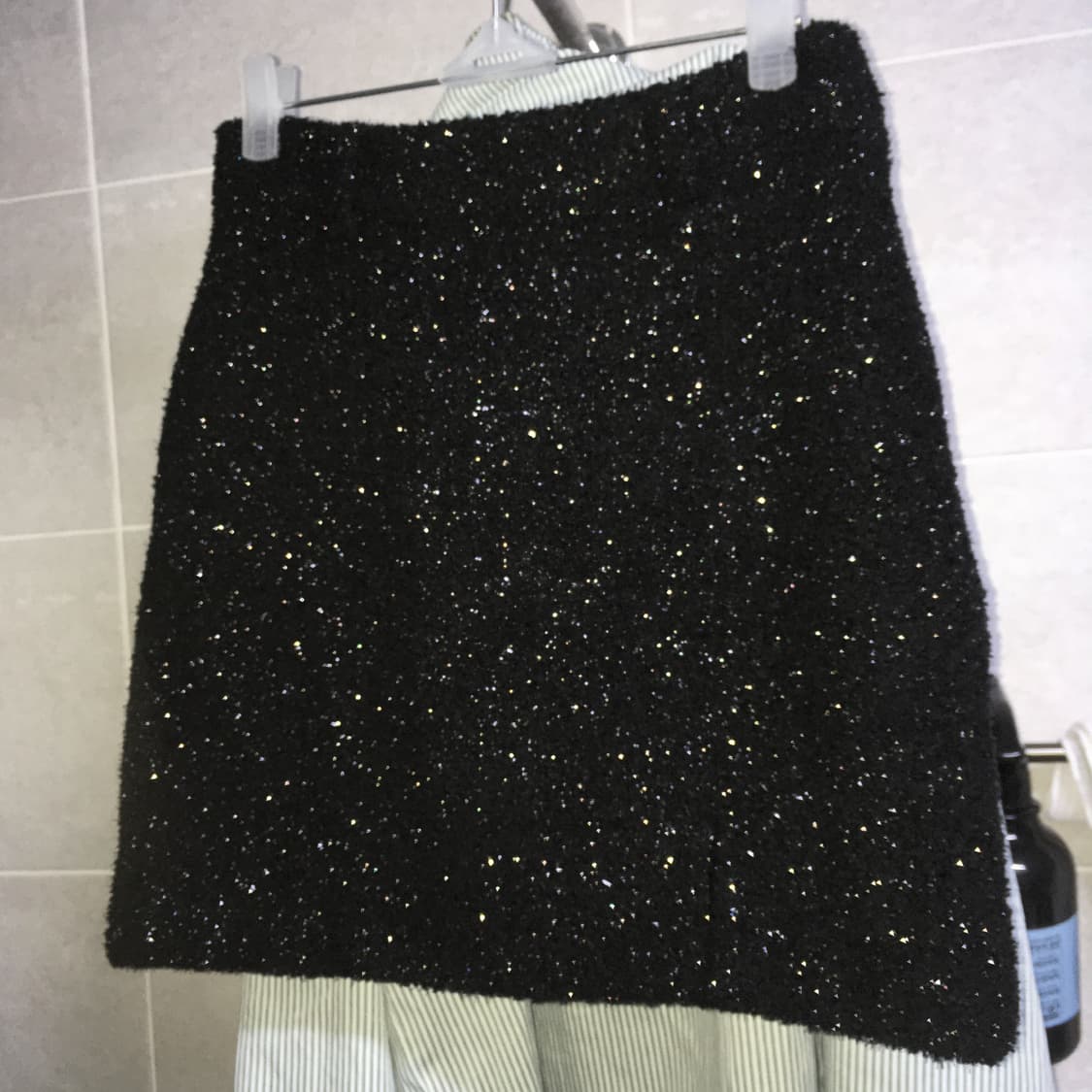 클라따 트위드 스커트 블랙 상품이미지6