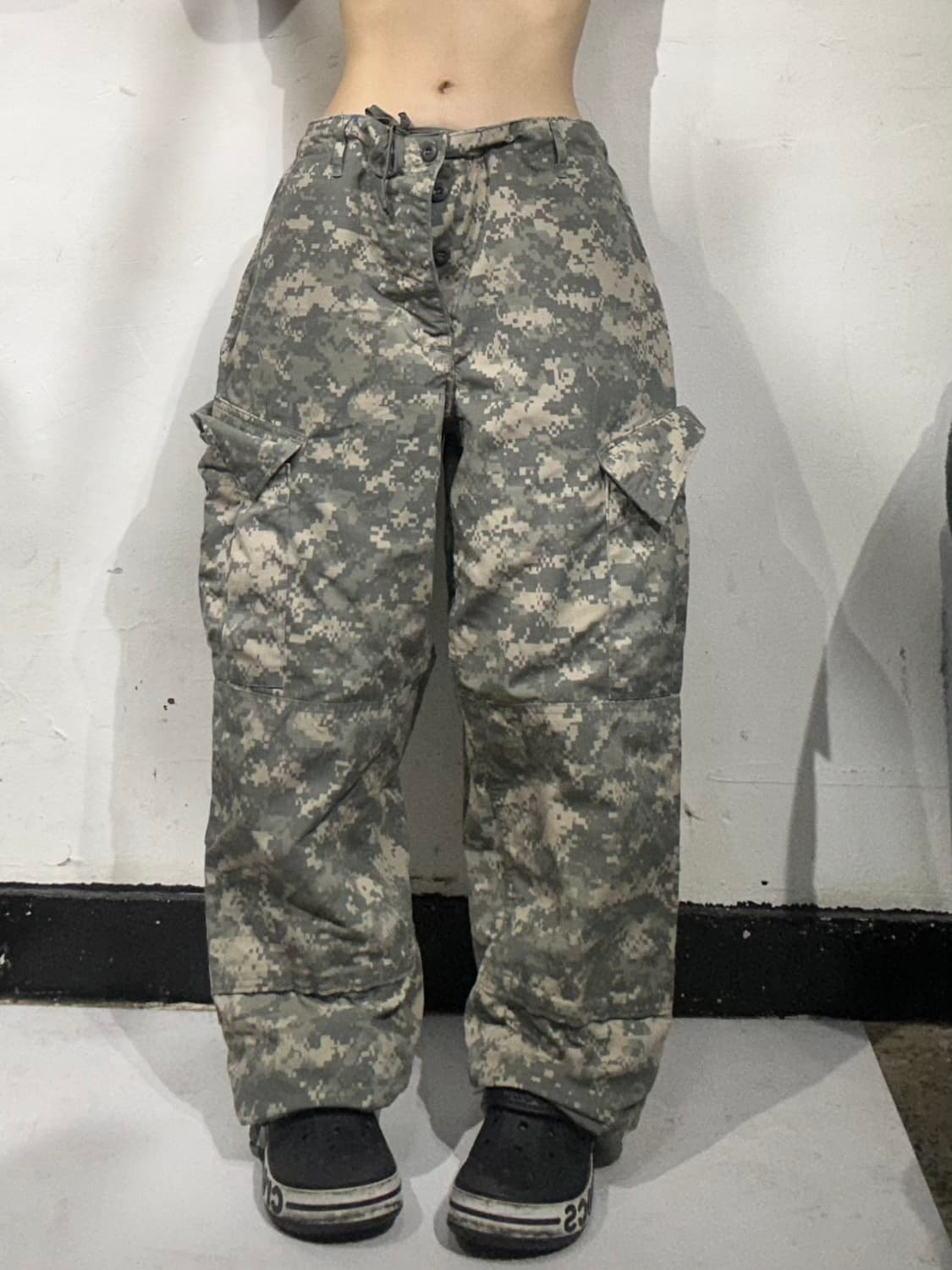 빈티지 카키 미군 밀리터리 와이드 카고 팬츠  상품이미지2