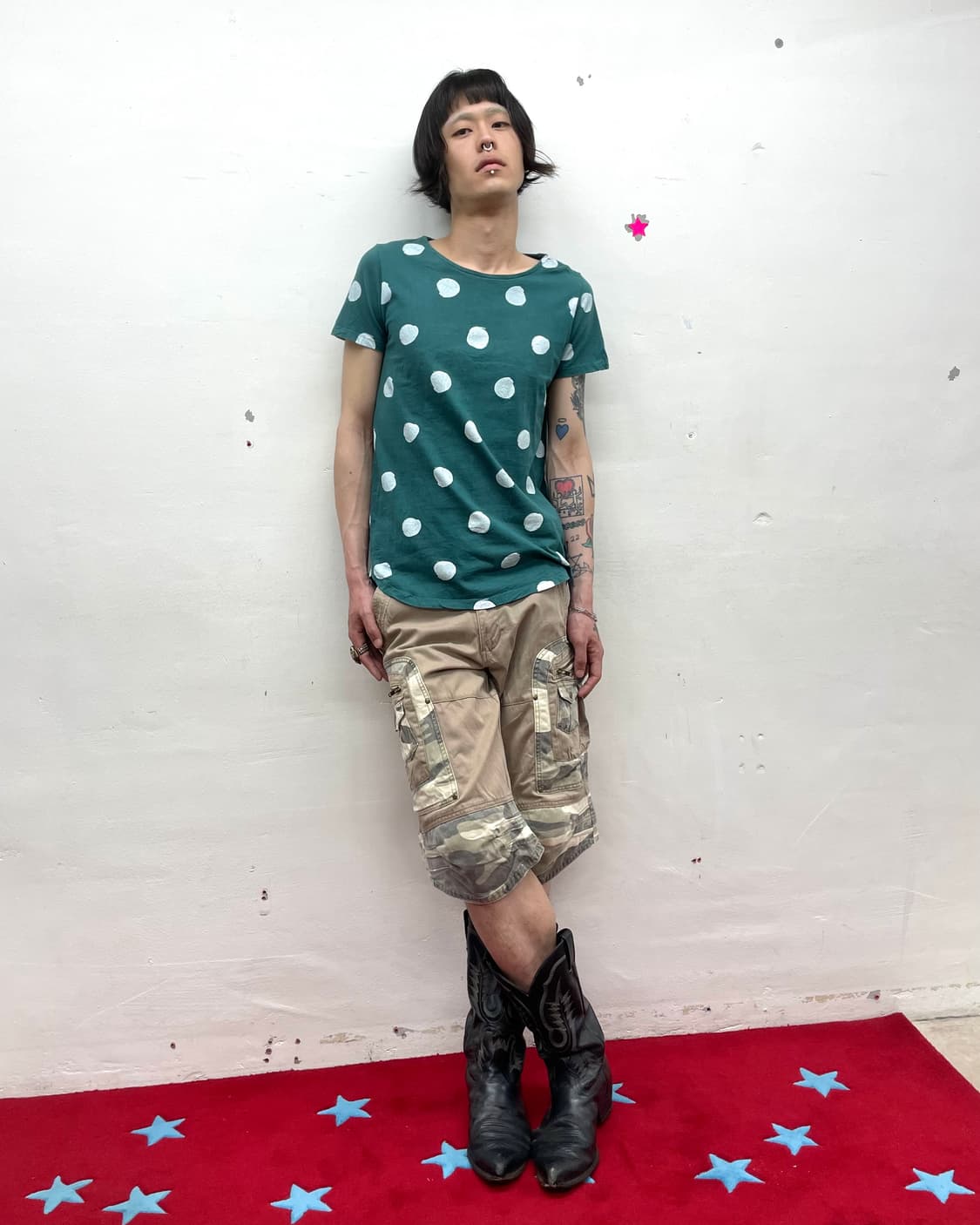 White Dot Green T-Shirt 상품이미지5