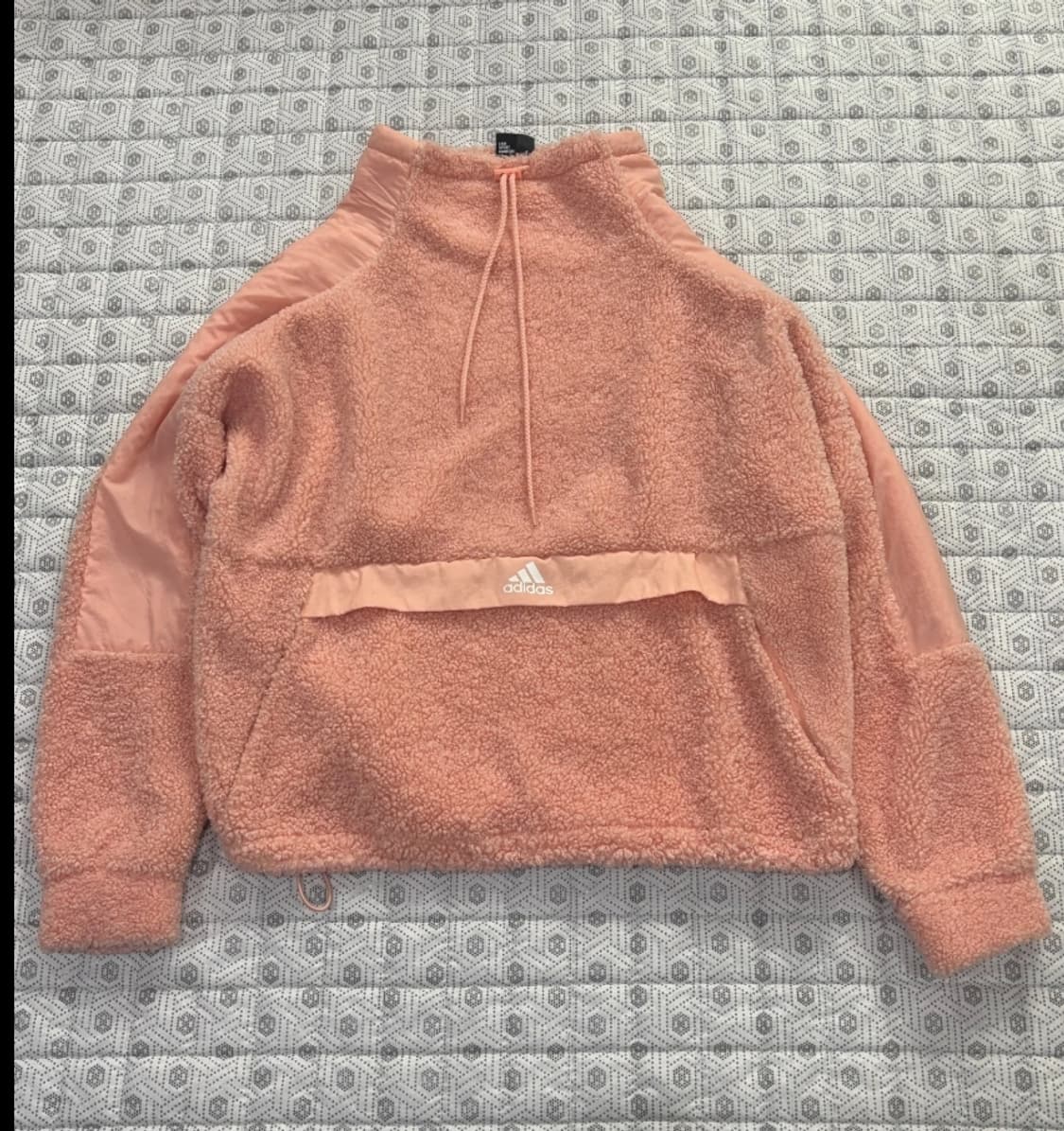 아디다스 뽀글이 후리스 하이넥 스웨트 M 핑크 상품이미지3