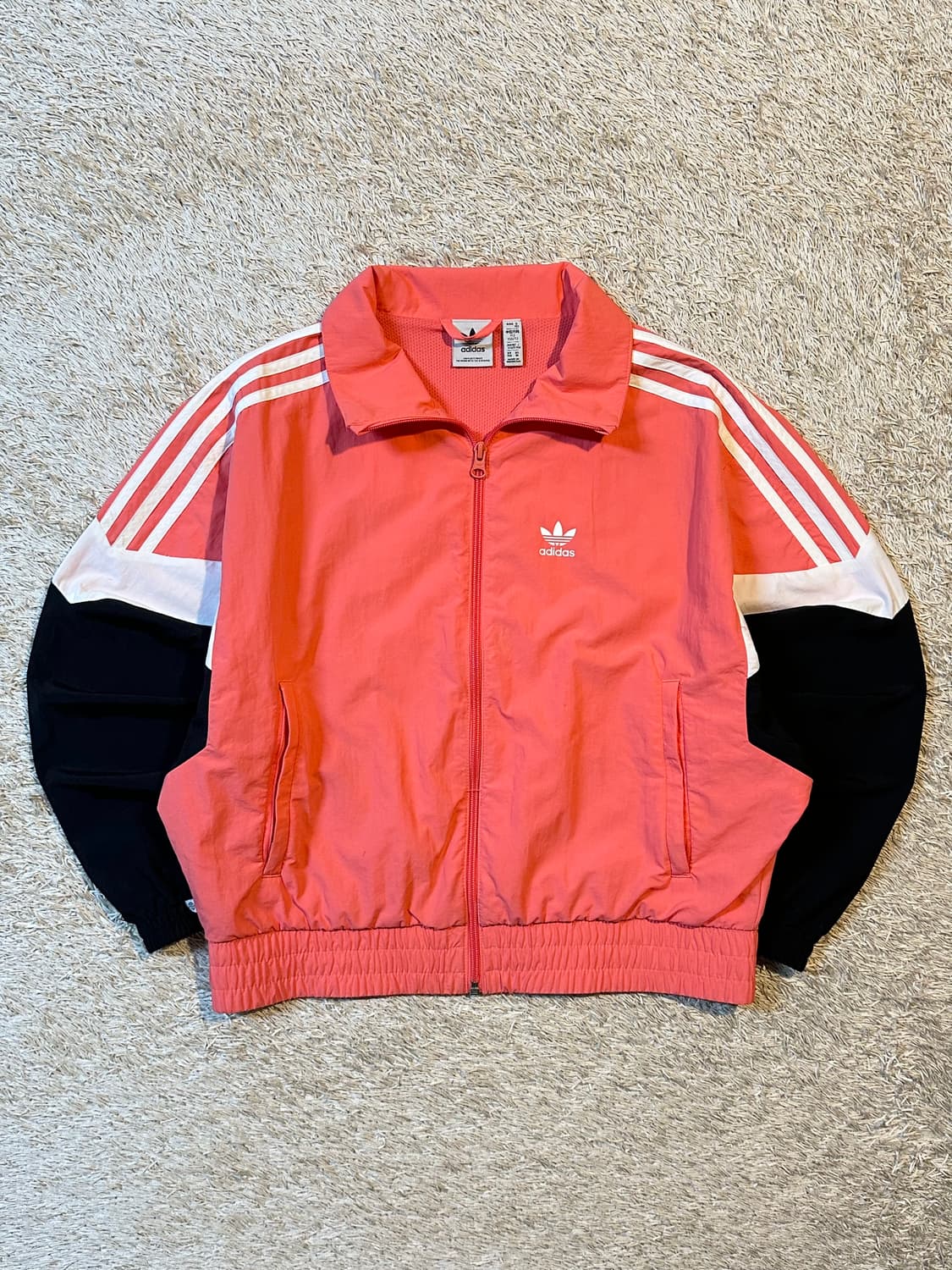 아디다스 ADIDAS 배색 우븐 바람막이 자켓 핑크 상품이미지1
