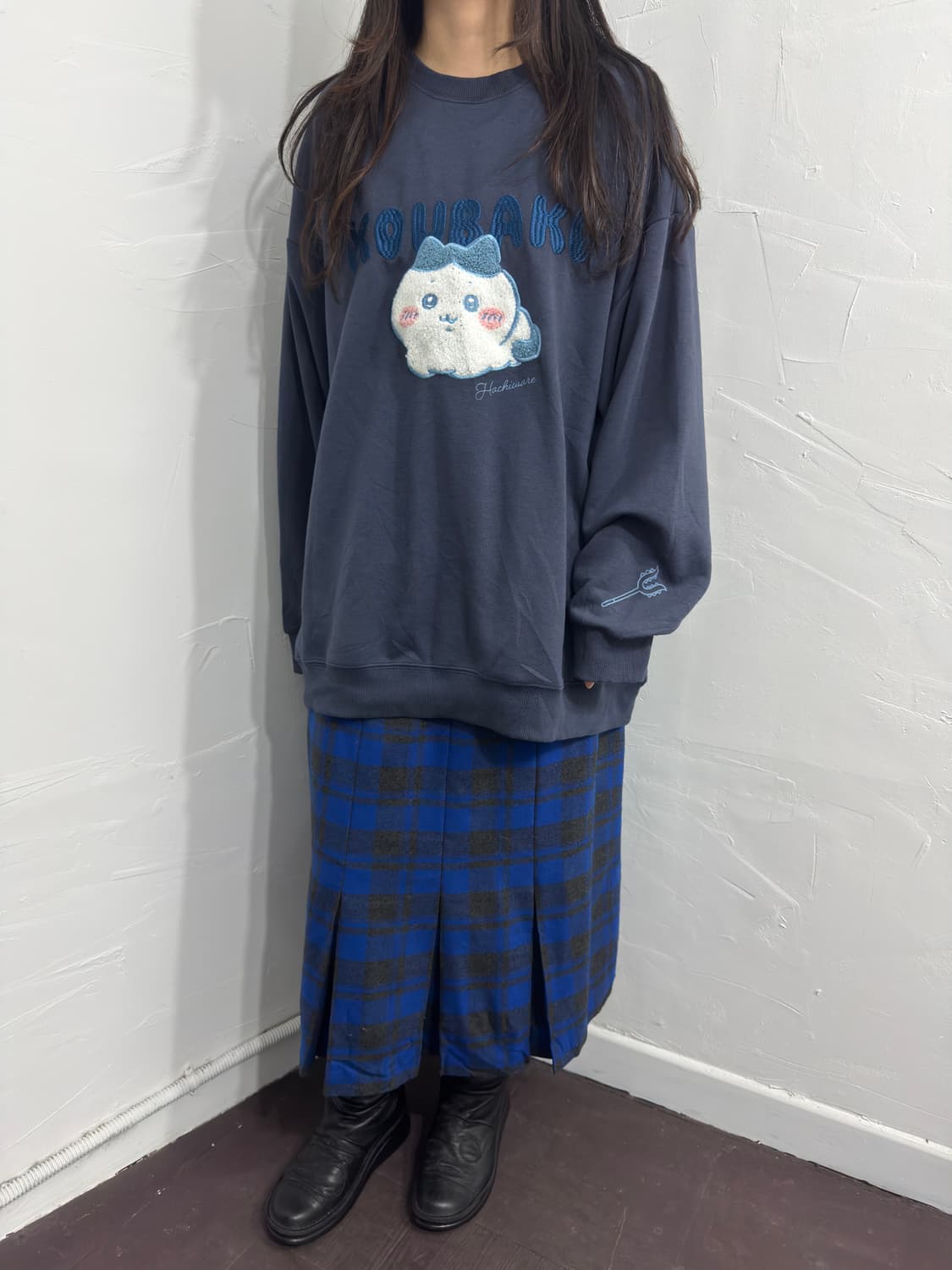 fitme sport check pleats wool skirt 상품이미지2