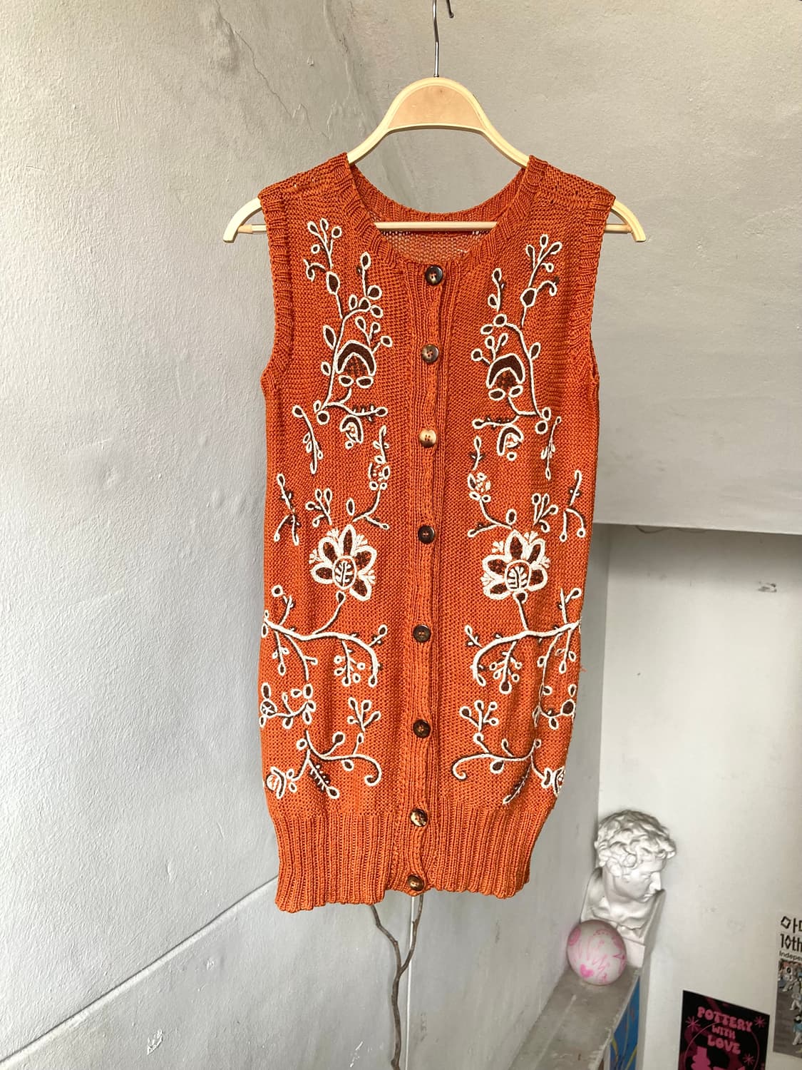 빈티지 에스닉 오렌지 플라워 베스트 상품이미지1