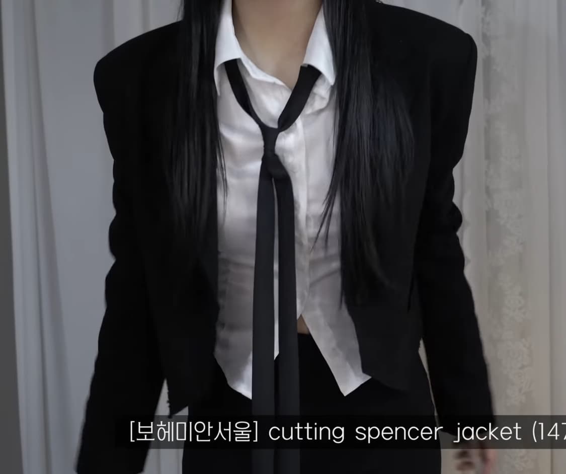 (실사첨부) 보헤미안서울 22fw 컷팅 스펜서 자켓 크롭 상품이미지2