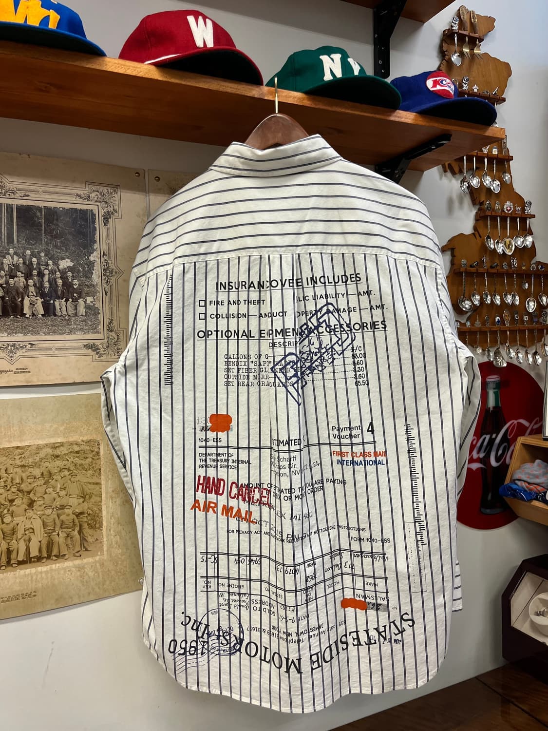 시스템 옴므 레터링 프린팅 스트라이프 셔츠 상품이미지3