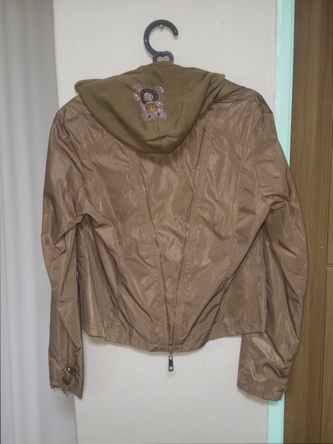 빈티지 y2k 갸루 곰돌이 큐빅 후드 집업 자켓 상품이미지4