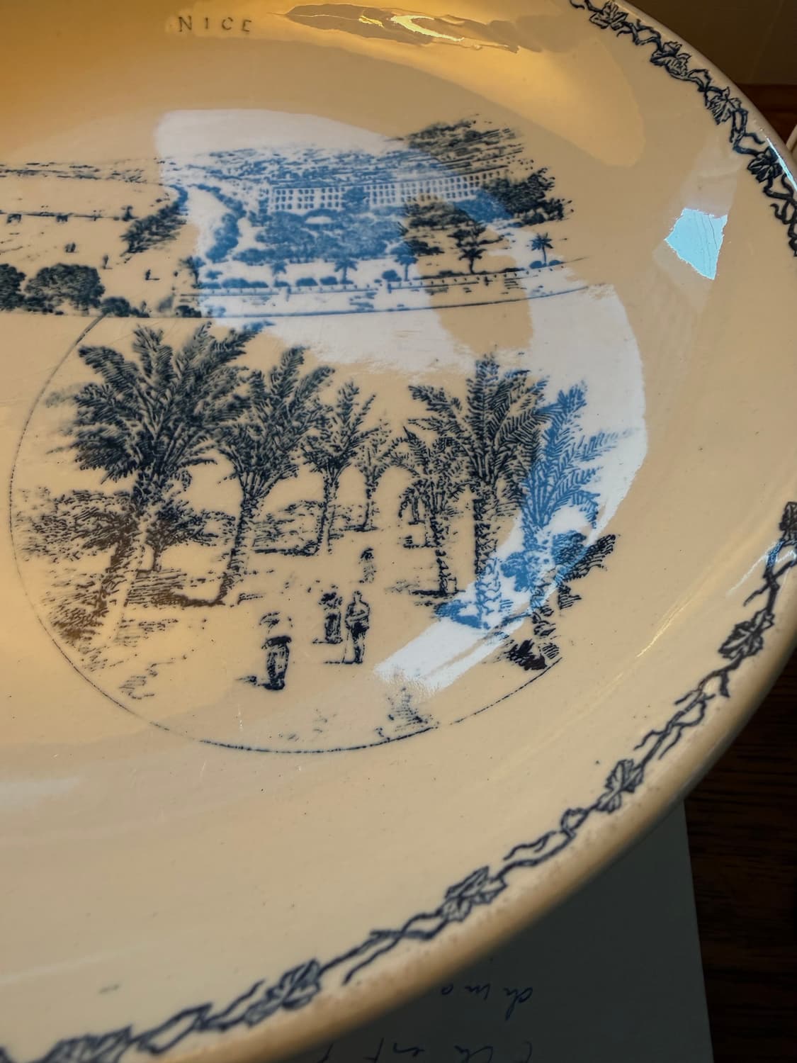 프랑스 빈티지 블루 트랜스퍼 케이크 스탠드 NILE 희귀 엔틱 상품이미지3