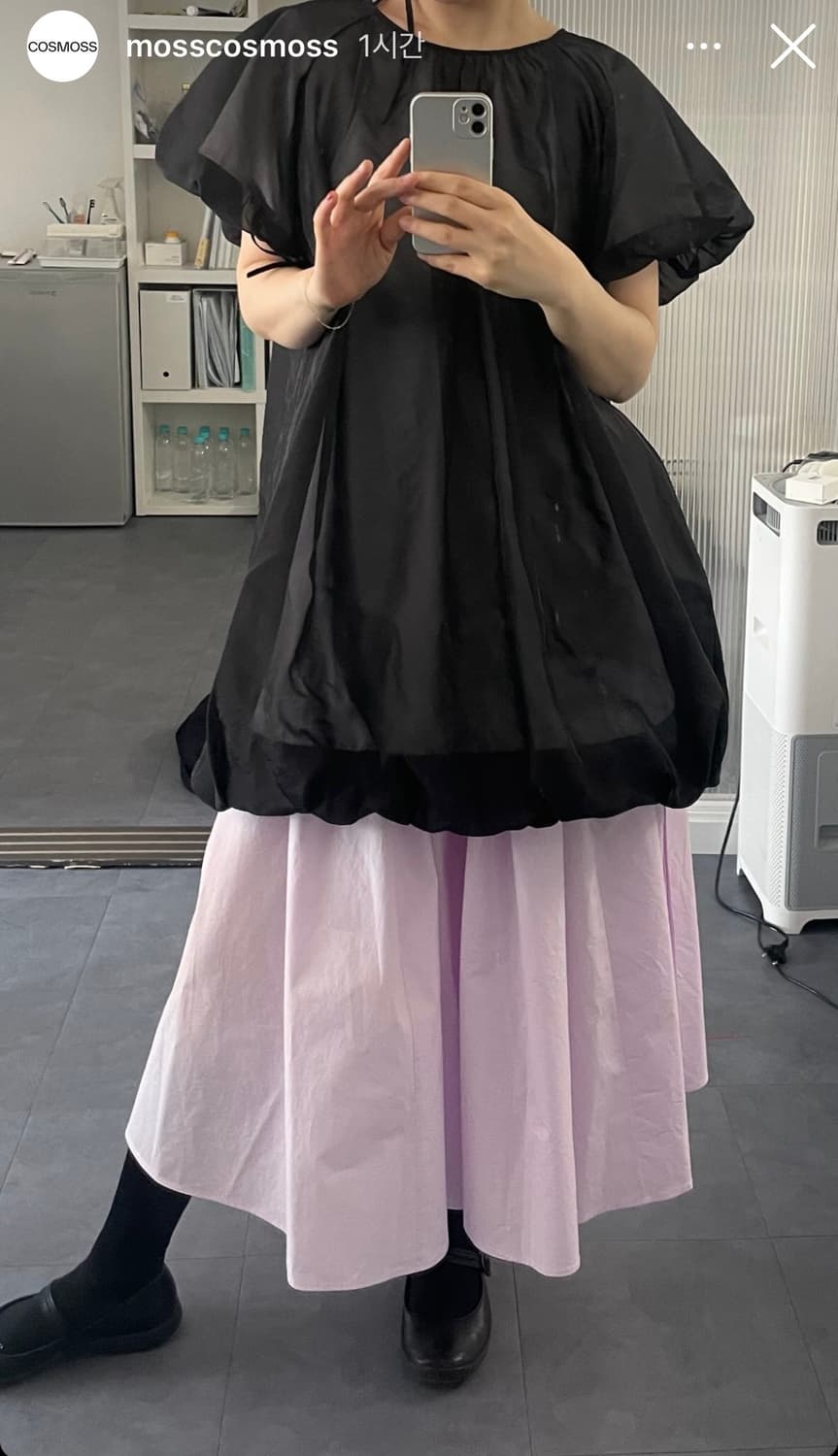 COSMOSS volume mini dress (sheer black) 상품이미지3