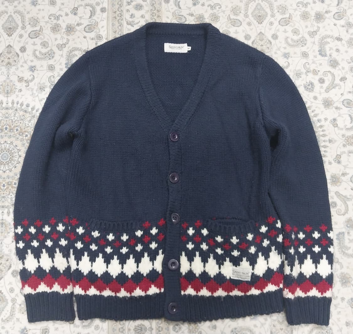 세인트페인 패턴 니트 가디건 M 상품이미지1