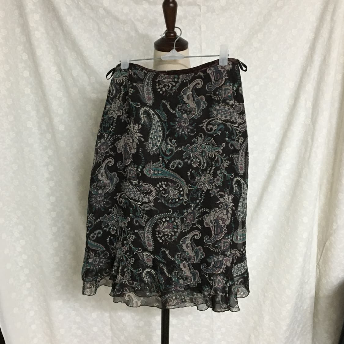 빈티지 페이즐리 쉬폰 스커트 / 플레어 라인 / 유니크 패턴 상품이미지2