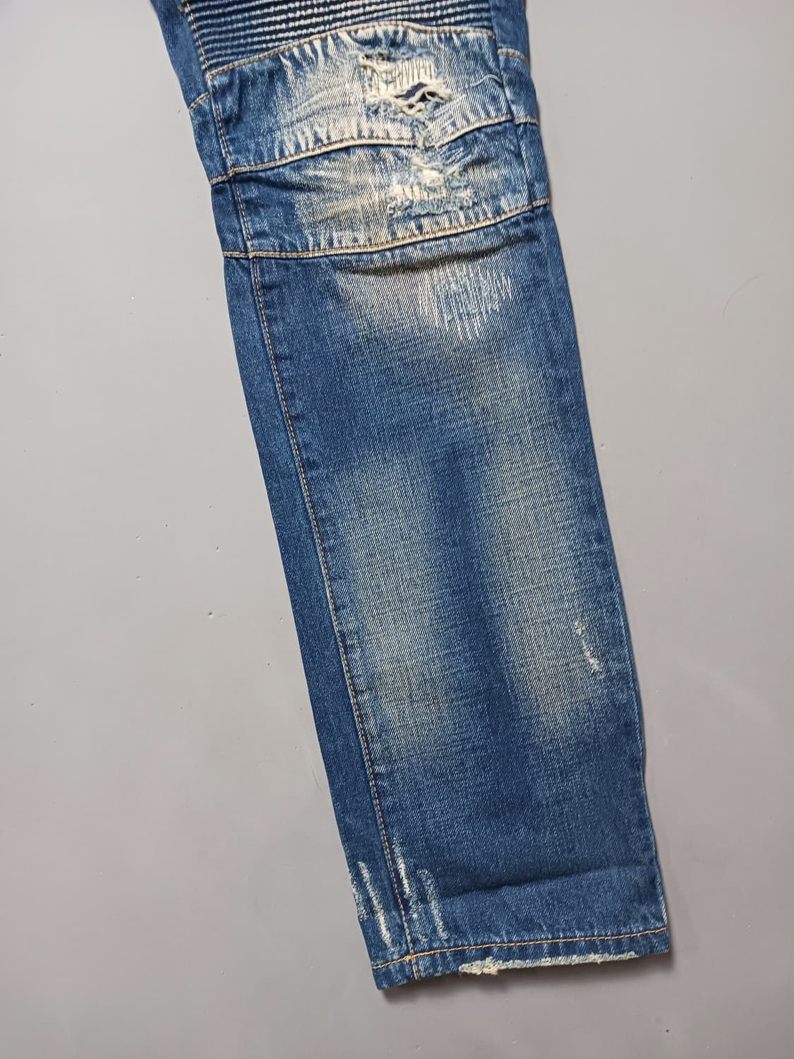 [32] 발망 데미지덧댐 워싱 바이커진 청바지 상품이미지5