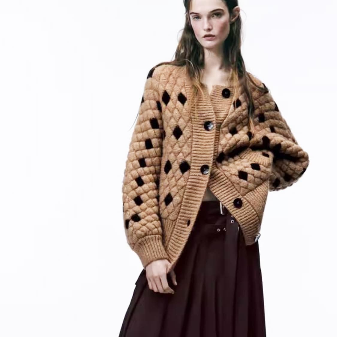 자라(ZARA) 퀼티드 니트가디건 프리사이즈 새상품 상품이미지3