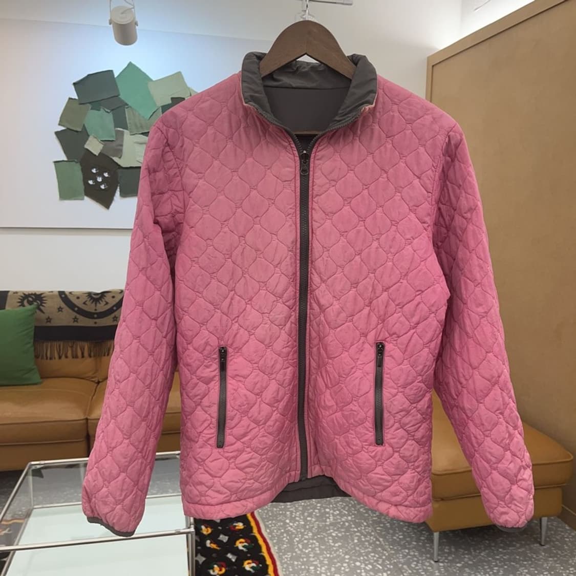 아디다스 올드스쿨 Y2K 그레이핑크 바람막이 퀄팅자켓 95 C08278 상품이미지4