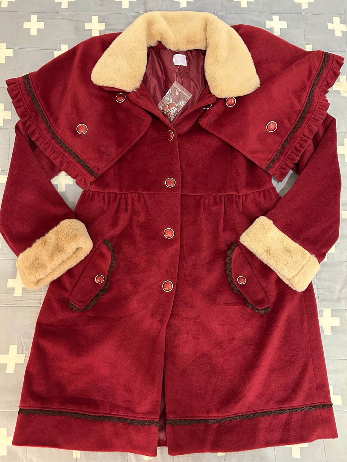 엑시즈팜 버건디 코트 상품이미지1