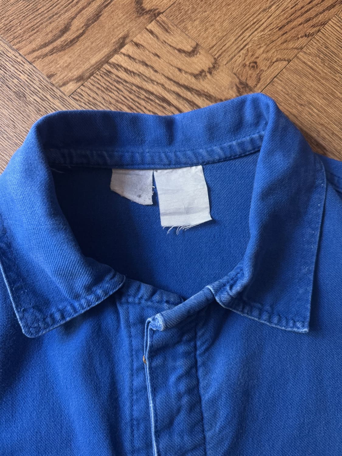 [M]빈티지 더티 페이딩 잉크블루 프렌치 워크 자켓 상품이미지2