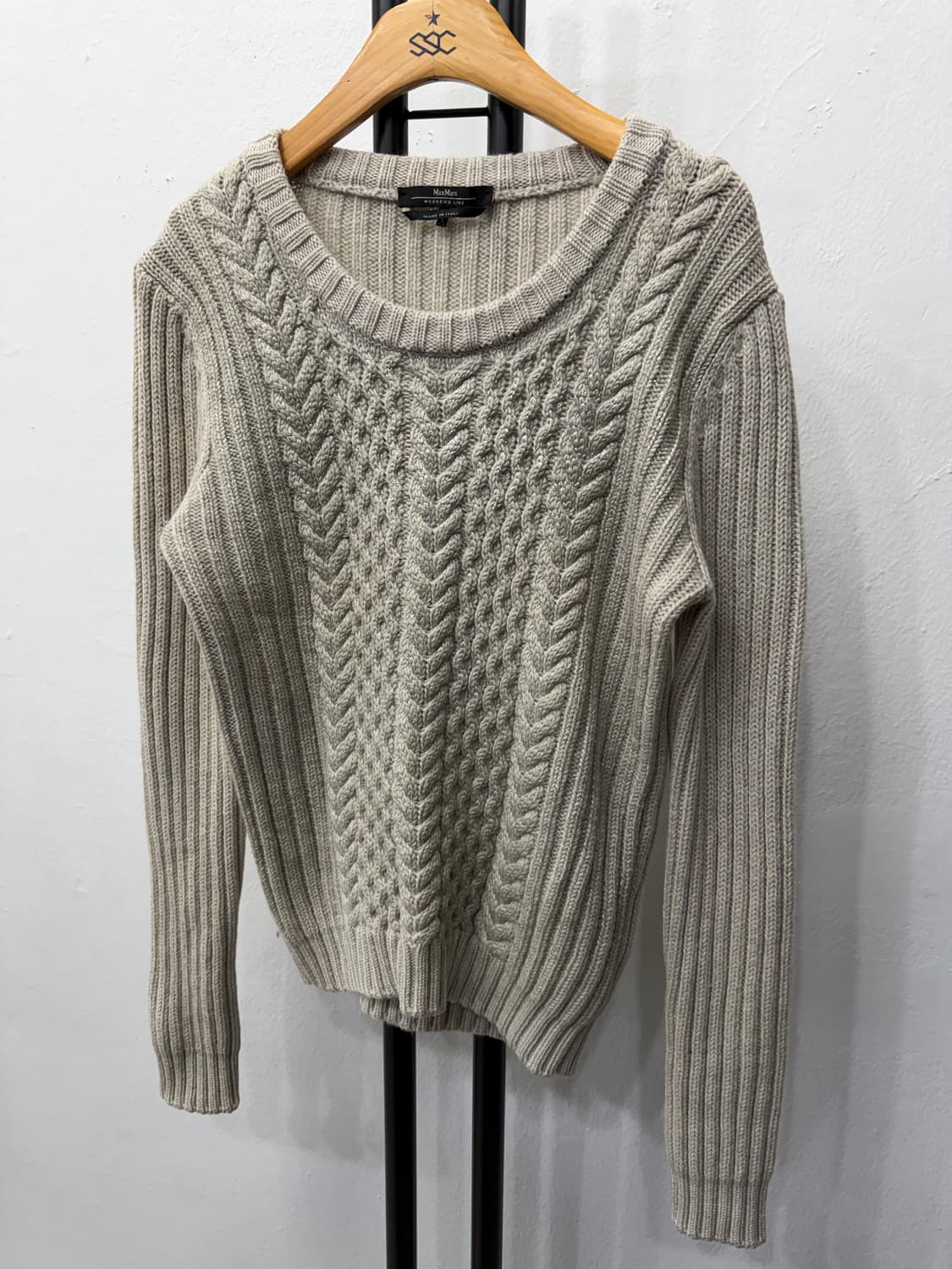 정품) 막스마라 케이블 니트 스웨터 아이보리 L 상품이미지3