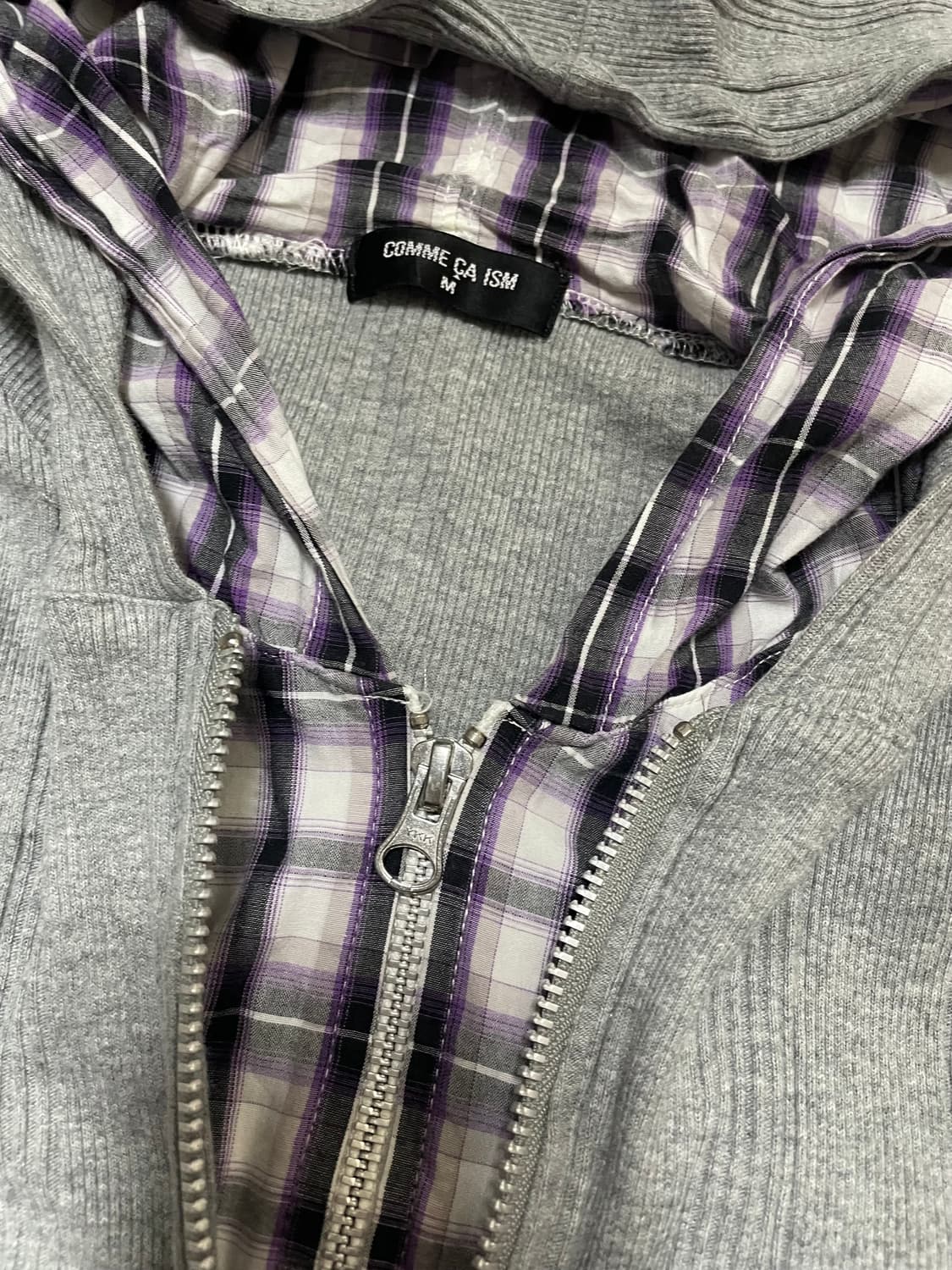 Comme ca ism  체크 안감 후드집업 상품이미지2