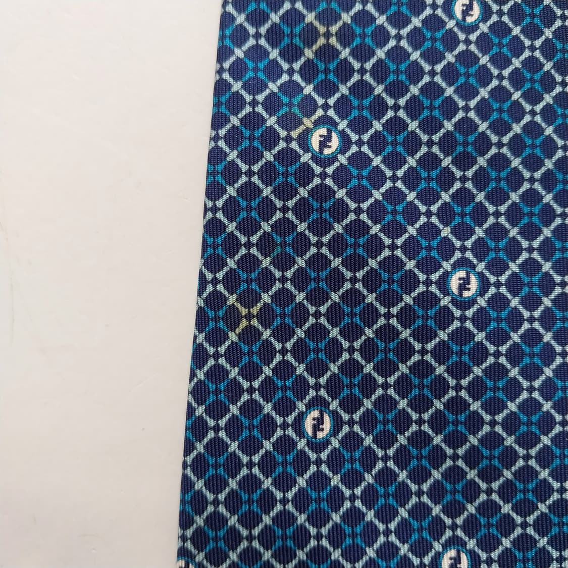 펜디 실크 네이비 로고 패턴 넥타이 8.9cm A~B등급 K2560 상품이미지10