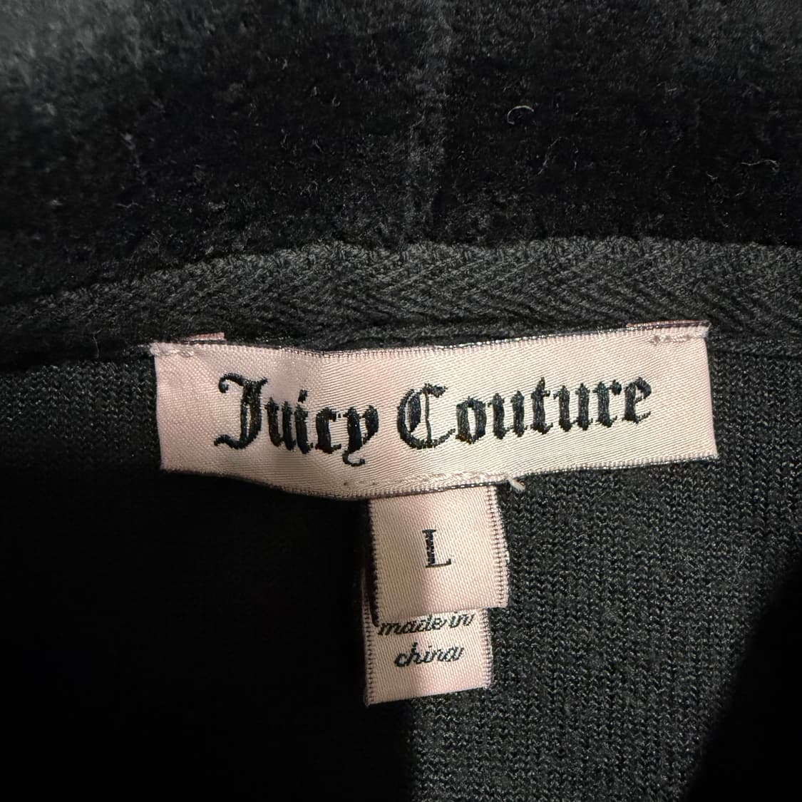 쥬시꾸뛰르 블랙 벨벳 후드집업 L 상품이미지3