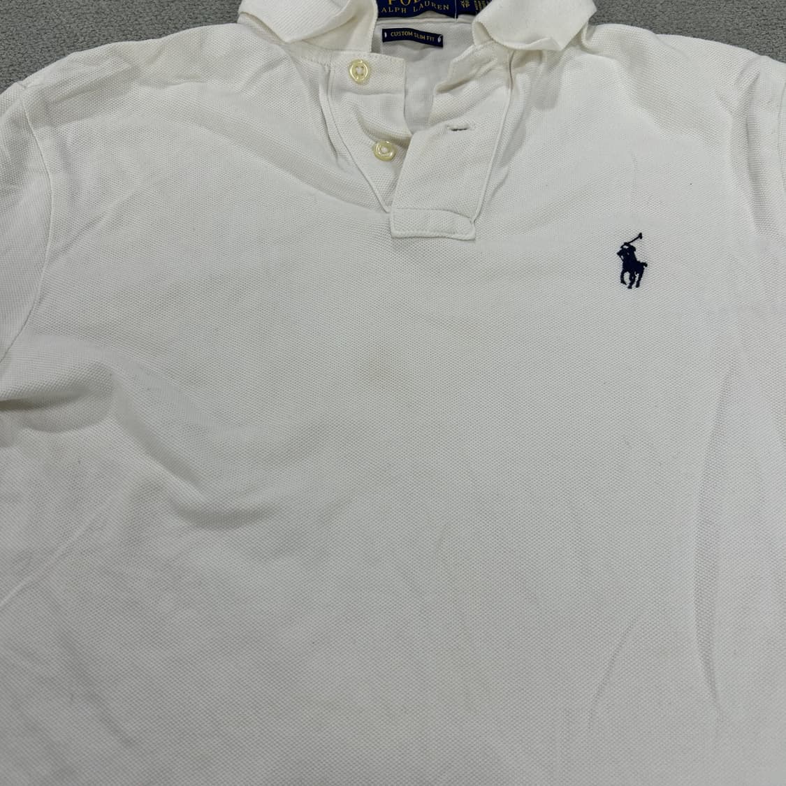 폴로 랄프로렌 화이트 롱슬리브 카라티 XS 상품이미지4
