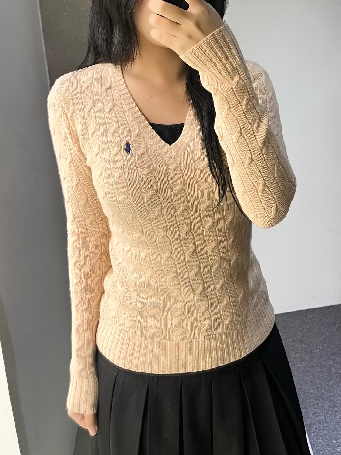 폴로 랄프 로렌 브이넥 케이블 니트 상품이미지2