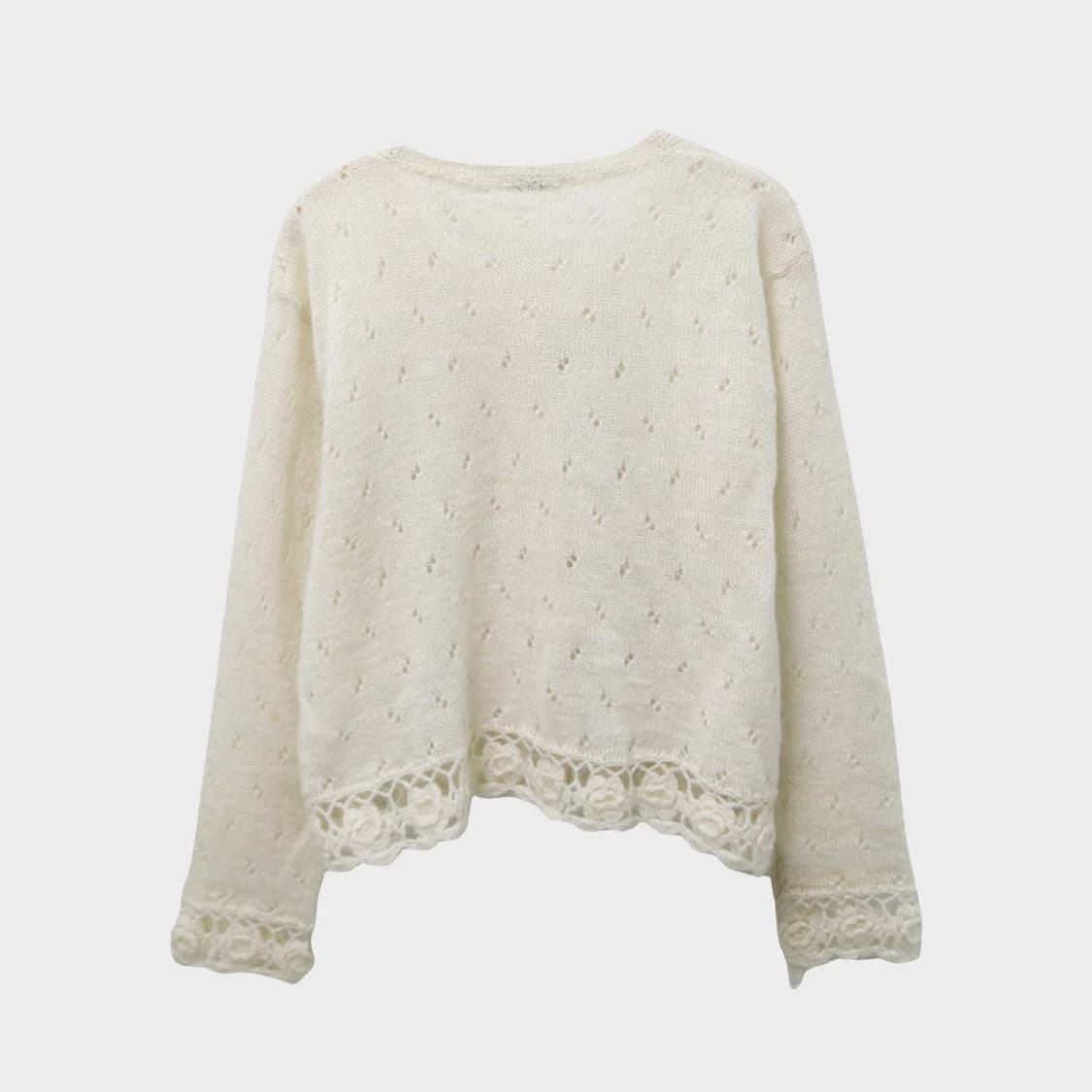 PIERCE 플라워 펀칭 울 혼방 가디건 62037 상품이미지2