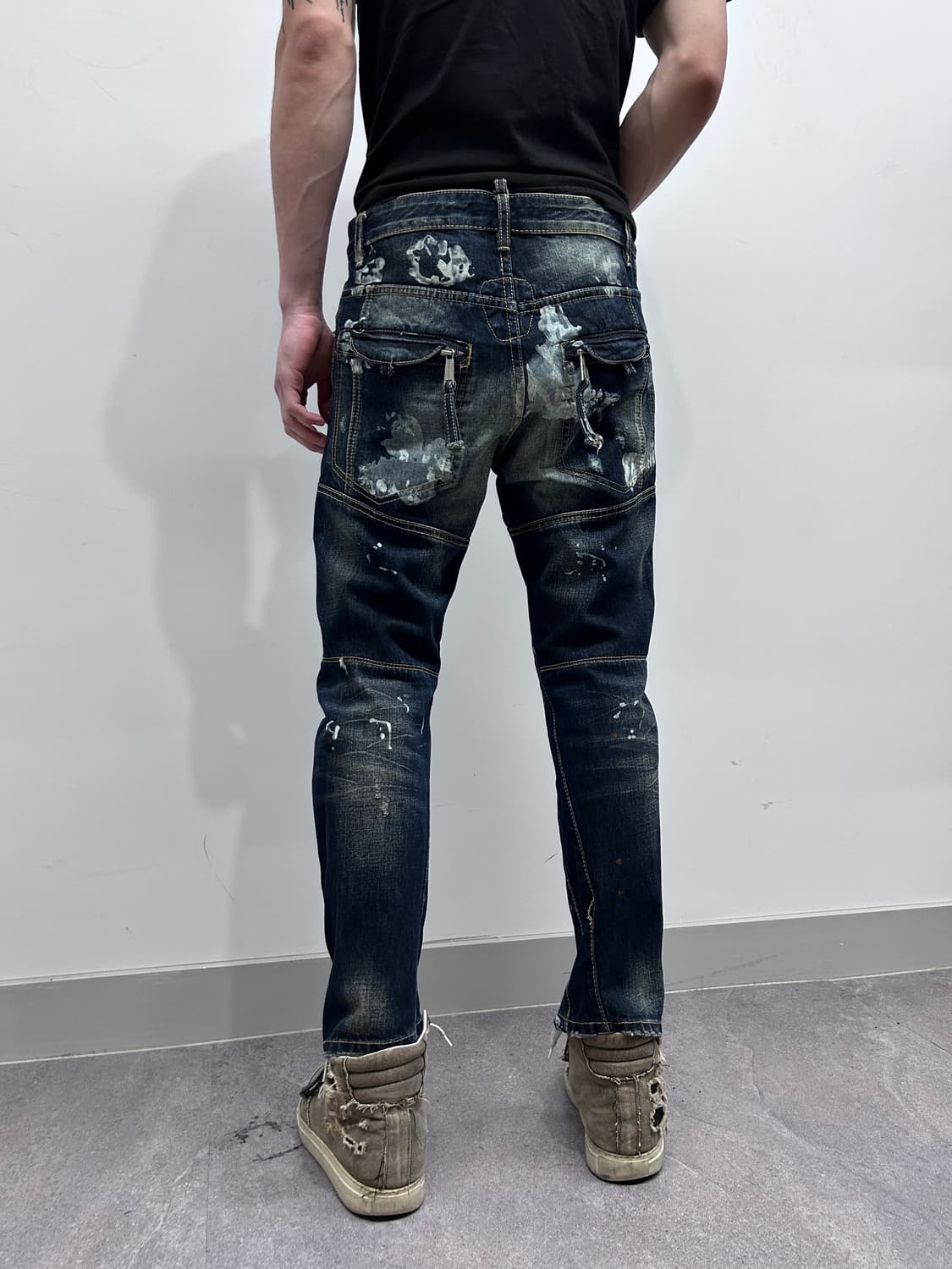 디스퀘어드2 플레어 짚 더티 페인트 데님  상품이미지2