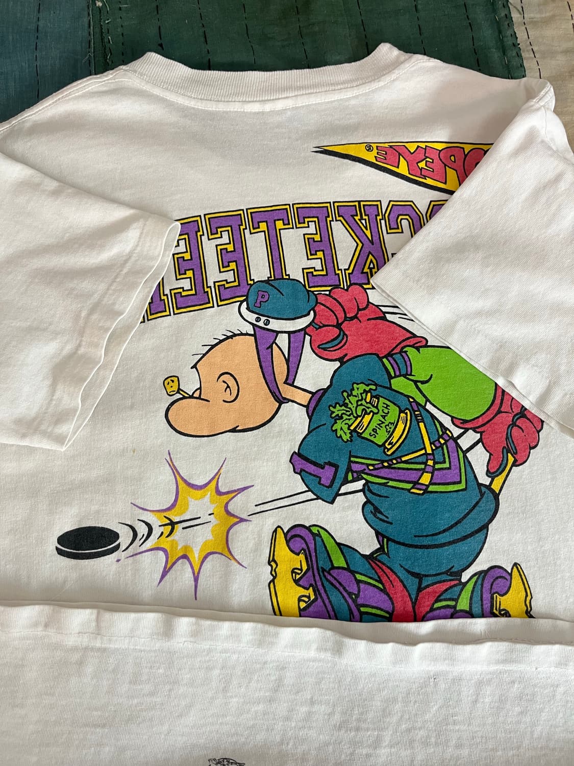 90s USA Murina 빈티지 뽀빠이 하키 싱글스티치 티셔츠 상품이미지8