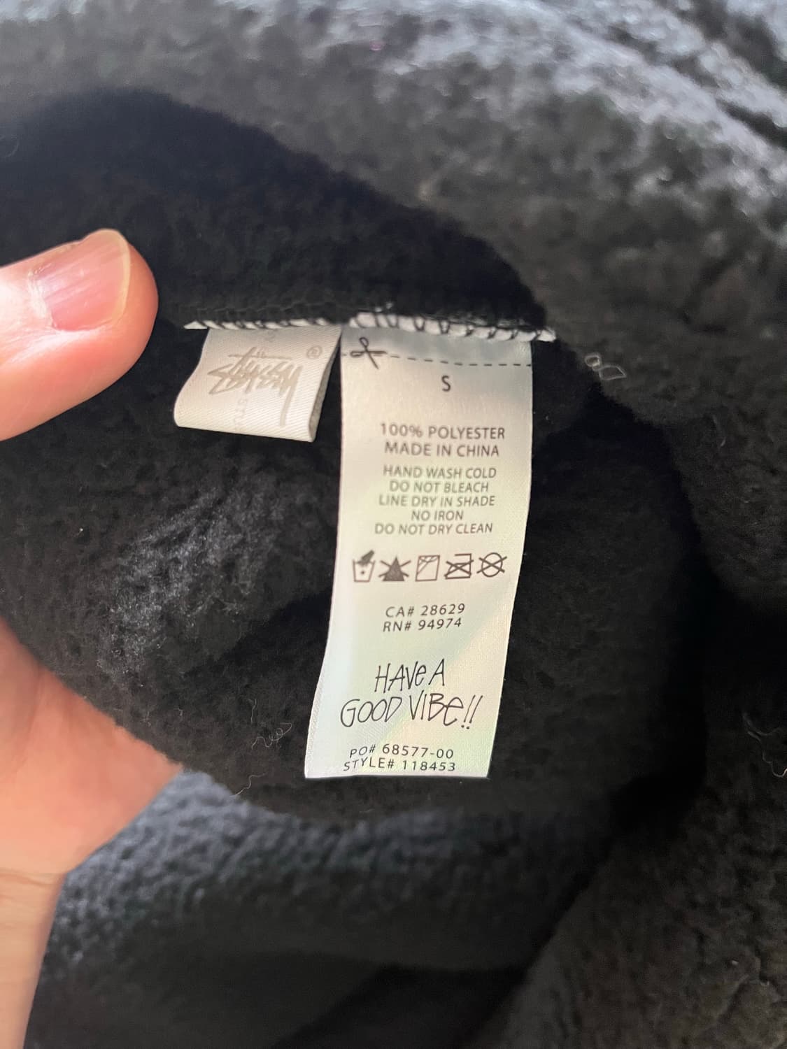 스투시 폴라 플리스 하프 집 모크넥 블랙 상품이미지4