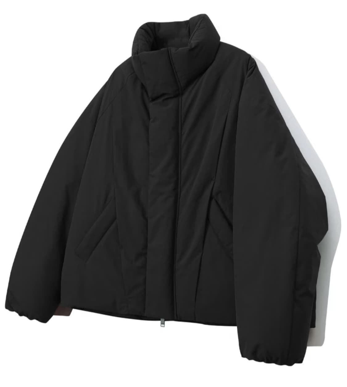 일코르소 플리츠 하이넥 숏 구스다운 점퍼 블랙 S 상품이미지1