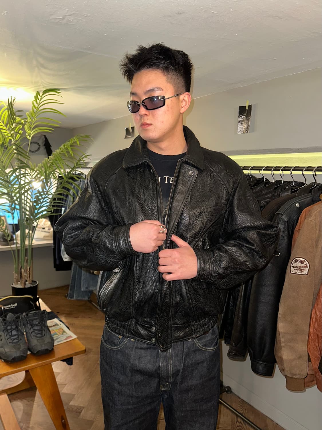 90‘s American lambskin aging bomber 상품이미지2
