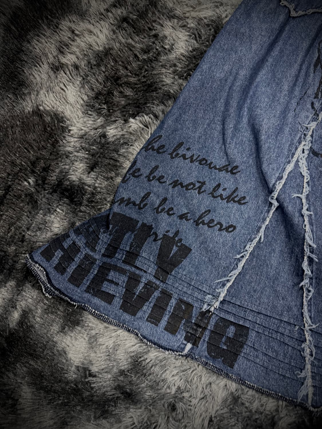 M.K.R 스컬 그래픽 데님 롱스커트 상품이미지5