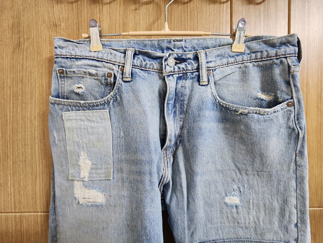 (34)리바이스 512 슬림 테이퍼드 빈티지 데미지 워싱 데님 팬츠 상품이미지2