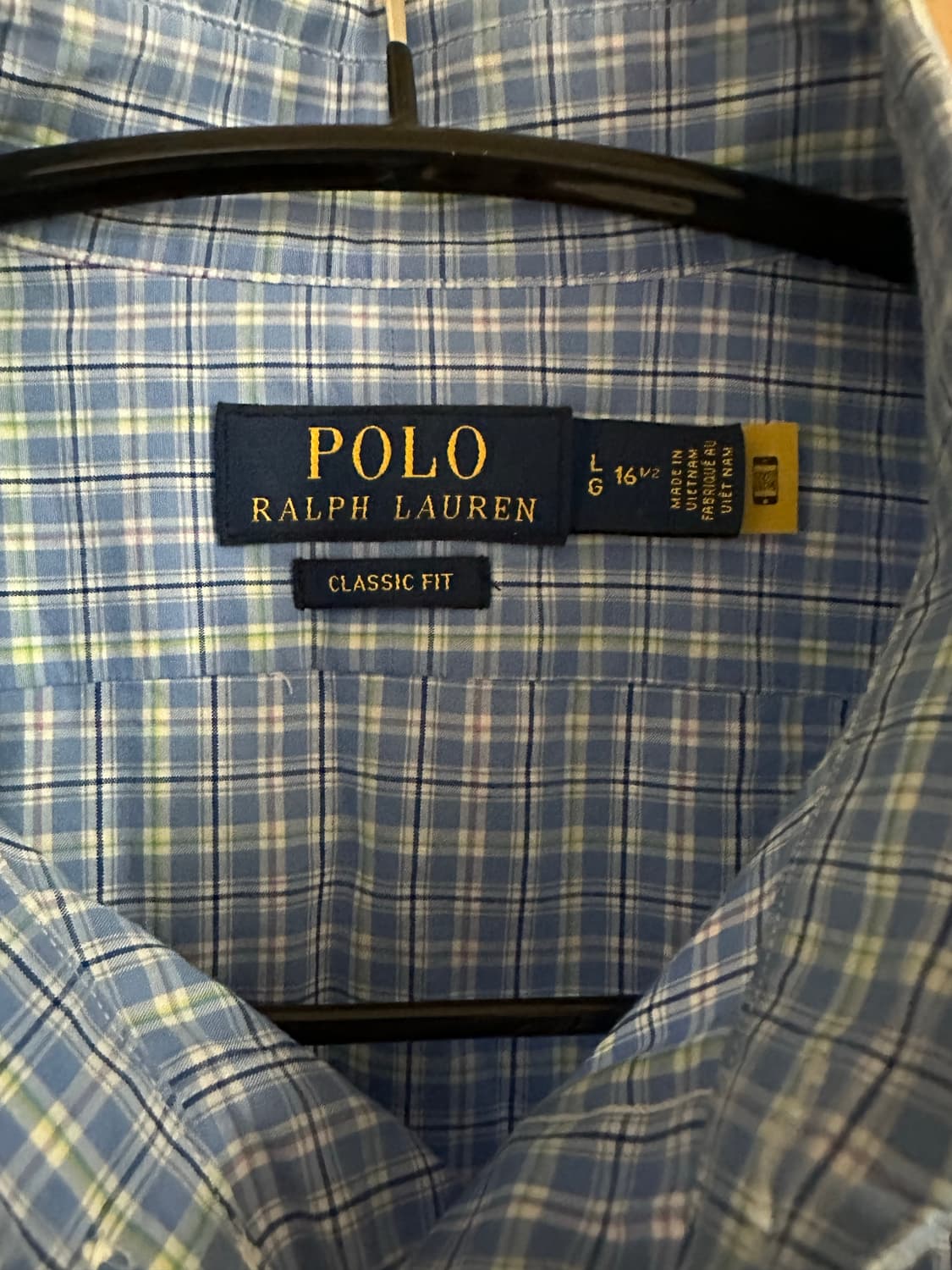 폴로 qr라벨 클래식핏 체크 셔츠 L 상품이미지3