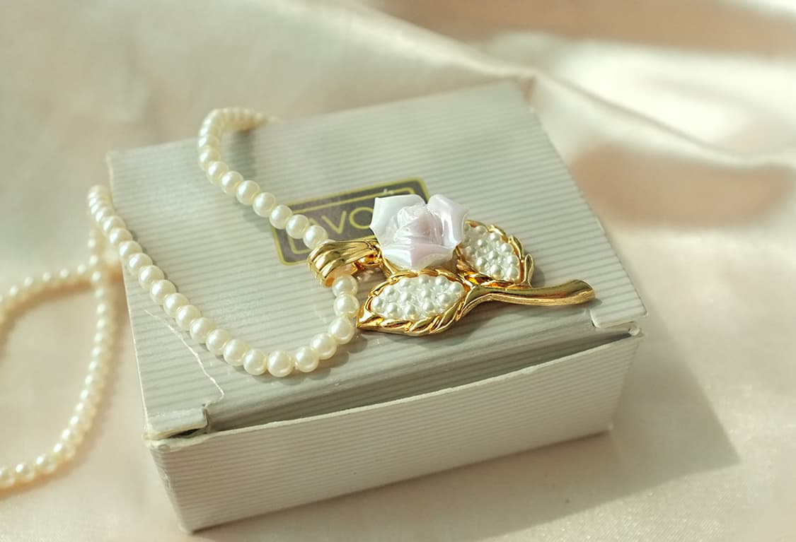 Avon 90년대 모조 시드진주 빈티지 진주목걸이 상품이미지3