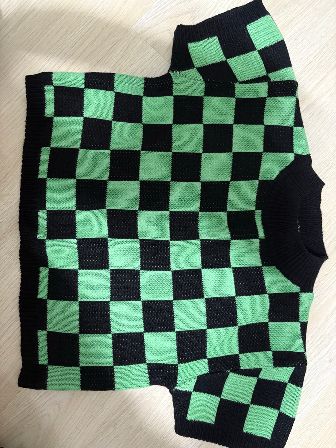 느와 체커보드 니트 상품이미지1