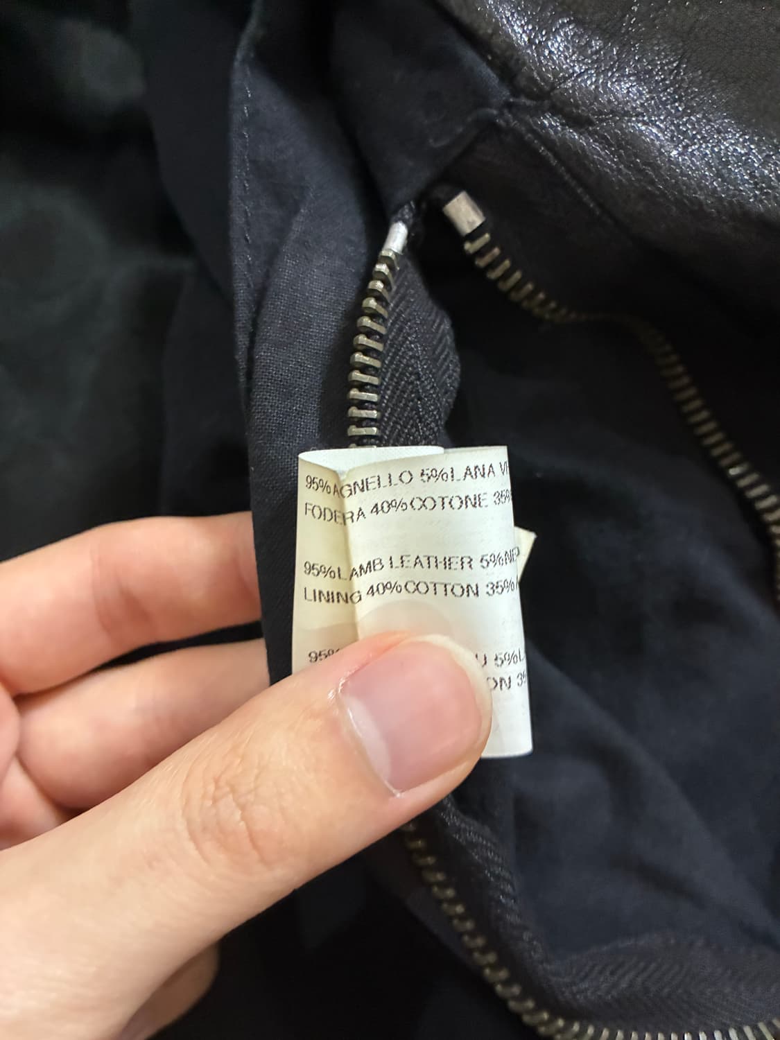 Rick Owens Intarsia High Neck 레더자켓 상품이미지10