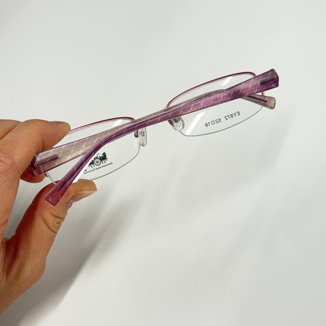 키치한 핑크 사각 반무테 안경 상품이미지8