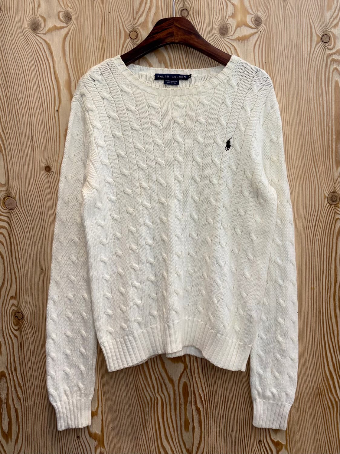 폴로 랄프로렌 케이블 니트 화이트 상품이미지1