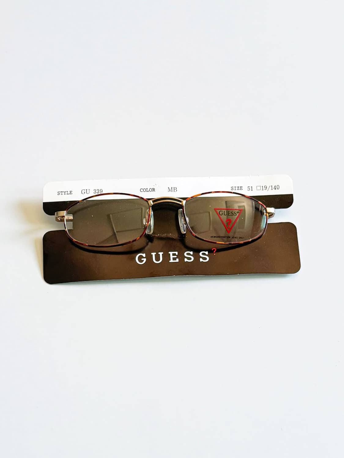 90s GUESS 골드 토터스쉘 슬림 스퀘어 메탈 빈티지 안경 상품이미지2