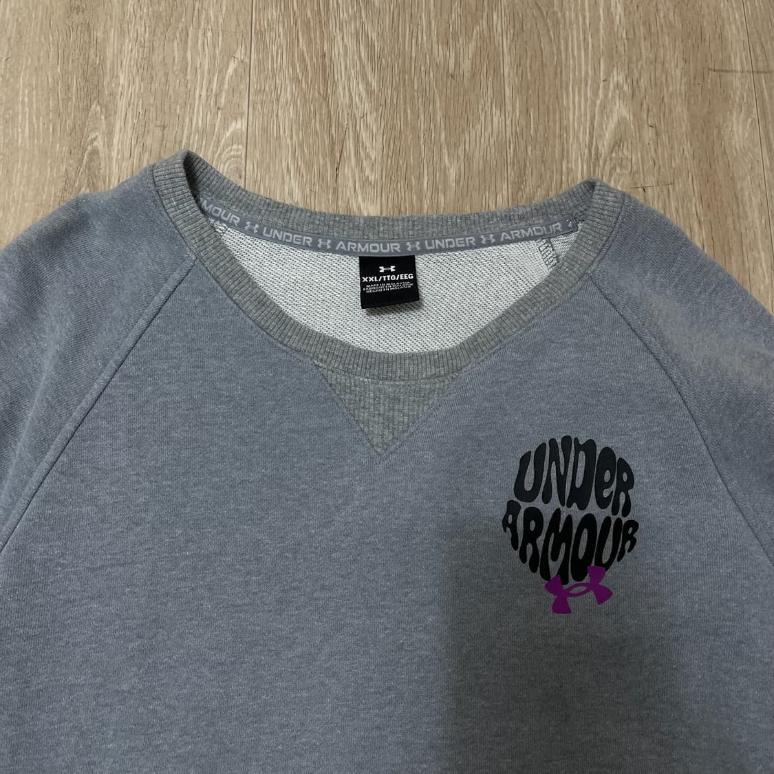 언더아머 그래픽 로고 래글런 맨투맨 티셔츠 [그레이] XXL/110 상품이미지2