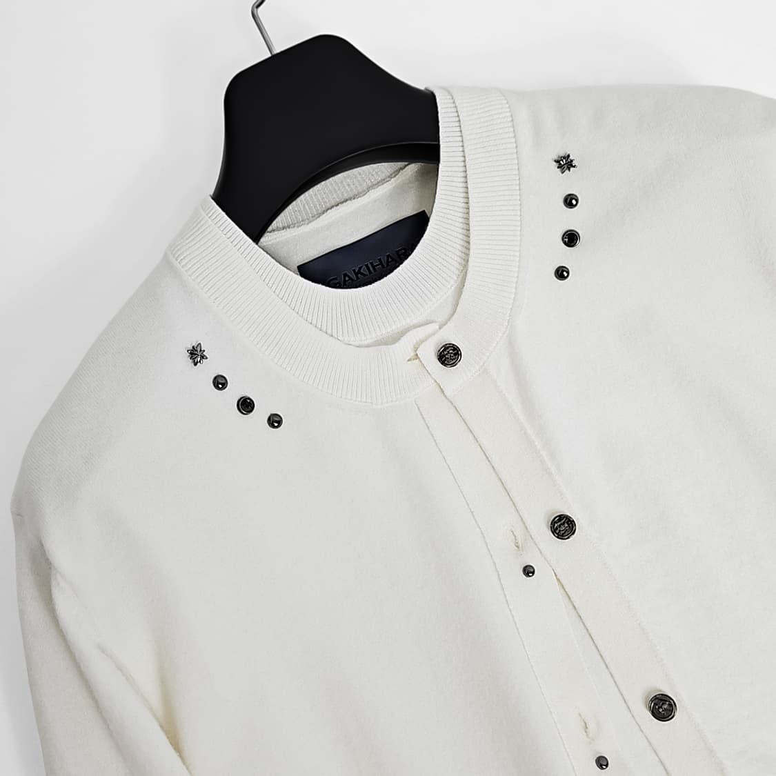 Amano 웨스턴 리벳 투피스 레이어드 니트 (cream white) 상품이미지5