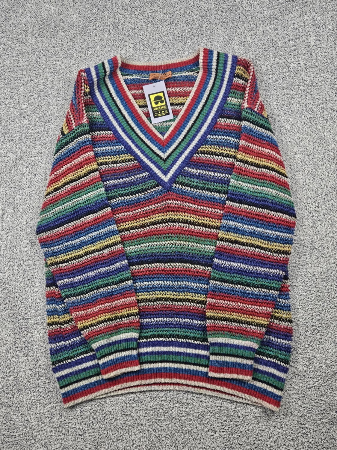 미쏘니 빈티지 브이넥 스트라이프 스웨터 니트 (상세설명참조)/ 10270 상품이미지2