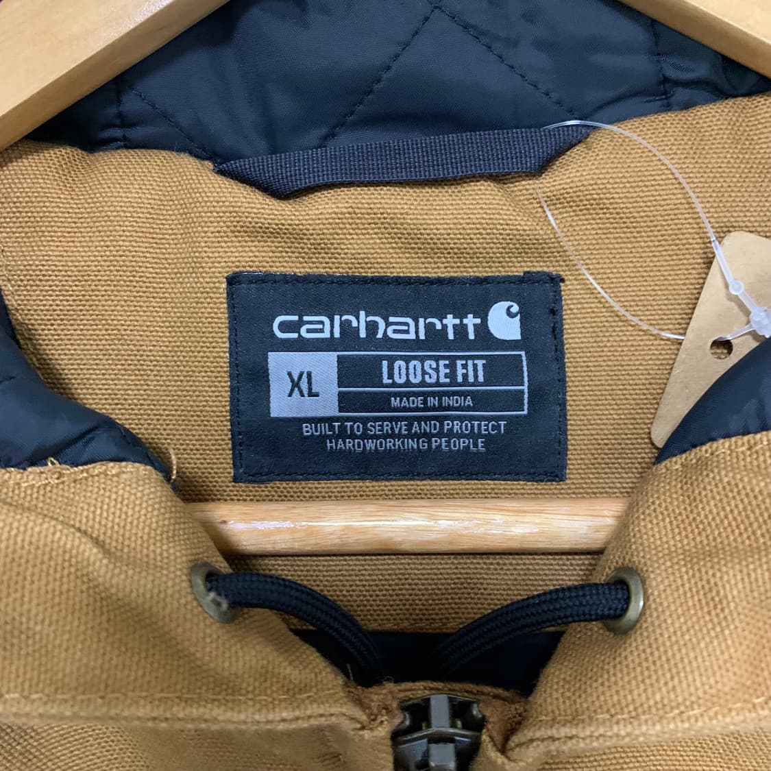 칼하트 빈티지 후드 봄버 자켓 카멜 브라운 XL 남녀공용 루즈핏 상품이미지4