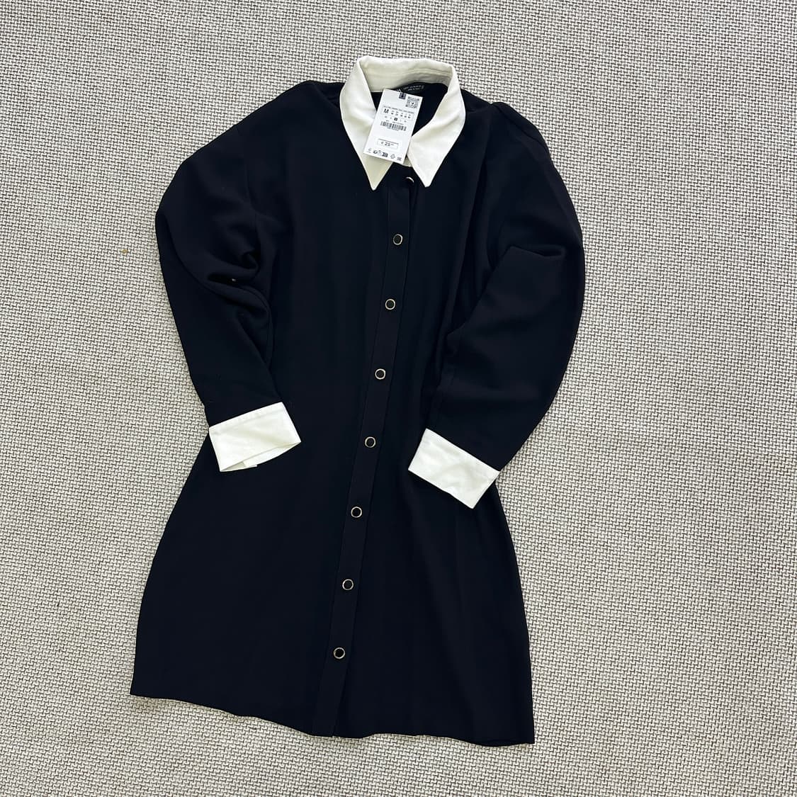 M 새상품 자라 배색 미니 셔츠 원피스 0423D 상품이미지1