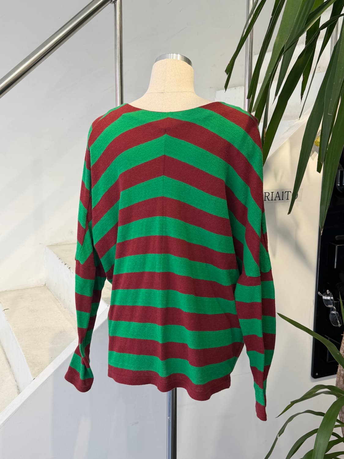 TSUMORI CHISATO 그린 와인 스트라이프 롱슬리브 상품이미지4