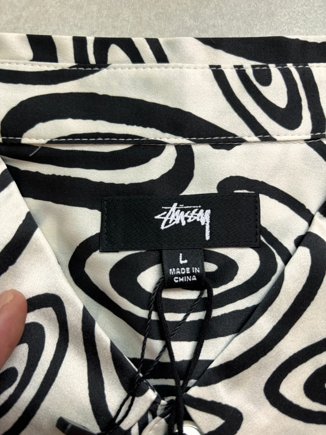STUSSY Swirly Silk Shirt L / 실크 100% 패턴  상품이미지6