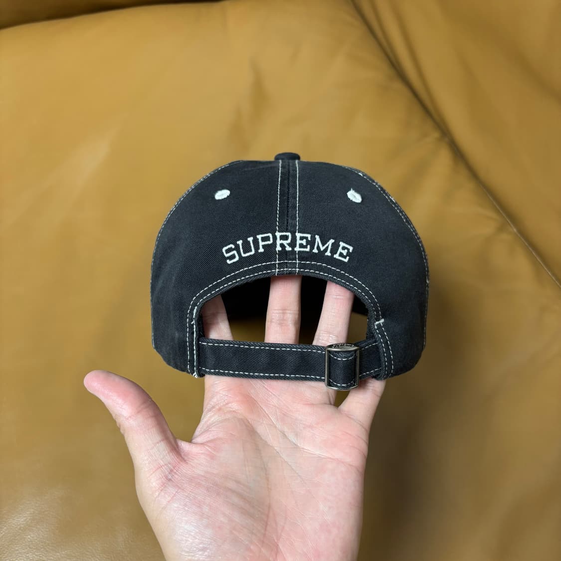 Supreme 슈프림 23ss 바이저 스티치 블랙 6패널 볼캡 모자 상품이미지8