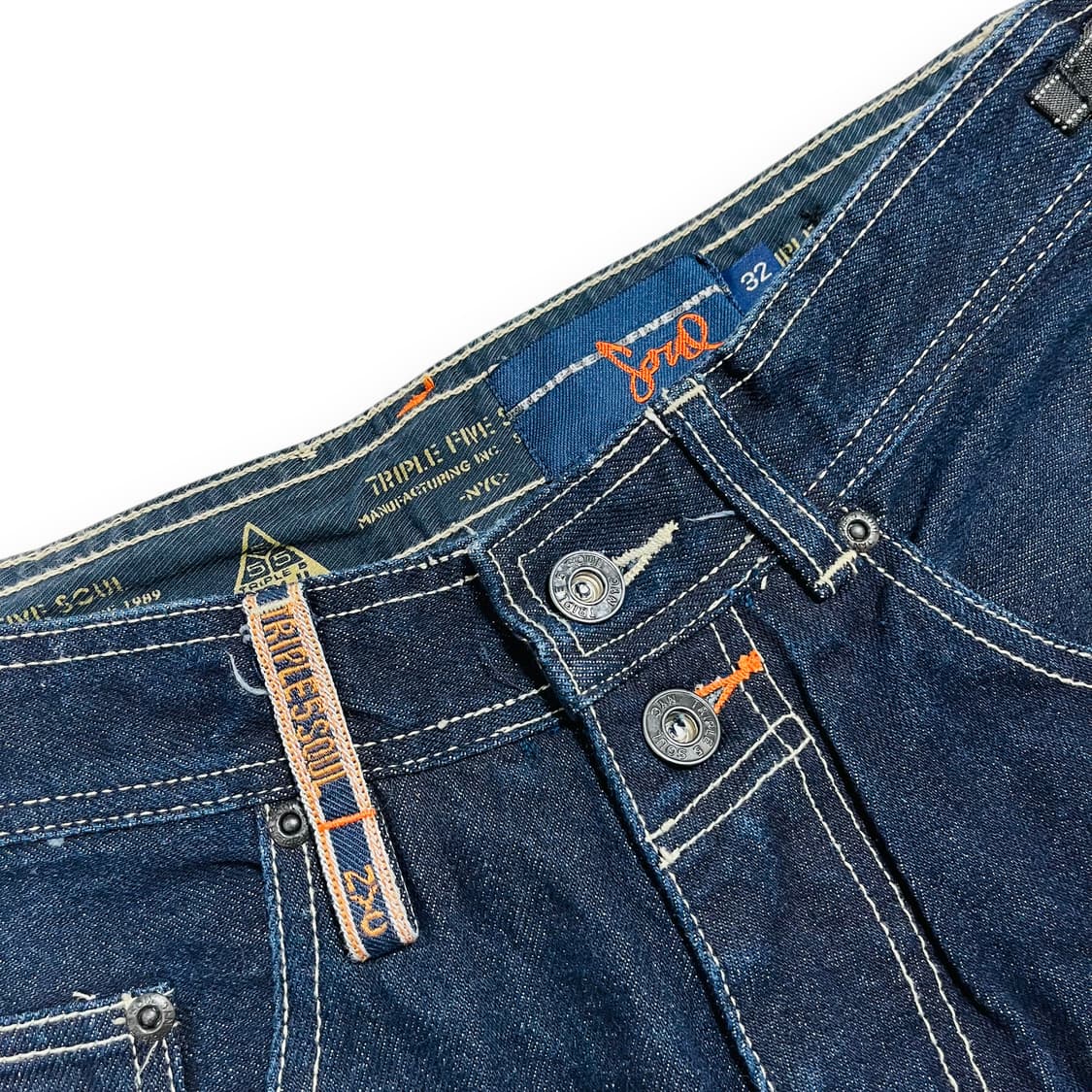 Triple 5 soul 올드스쿨 데님 통 하프 팬츠 상품이미지6