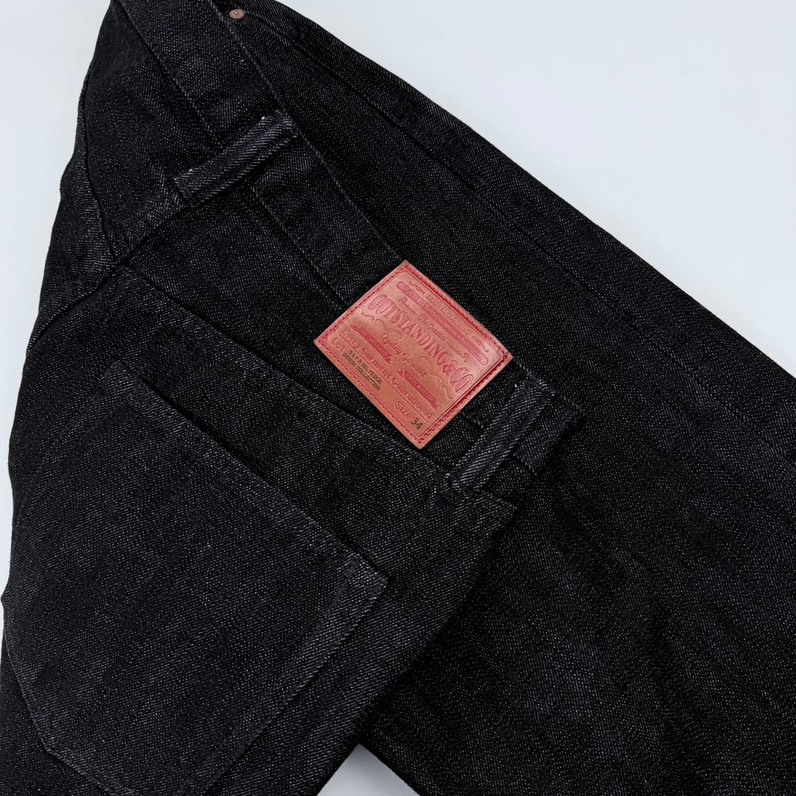 아웃스탠딩 40S SELVEDGE STRAIGHT PANTS  블랙 상품이미지5